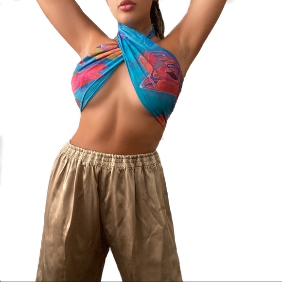 Vintage Pants - Vintage Gold Silk Pants